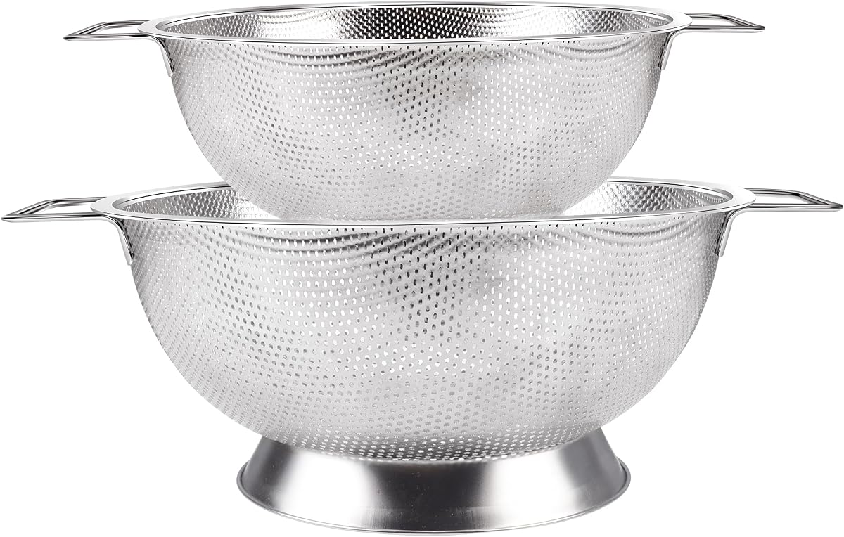 Gulex Stainless Steel Colander Set, Kitchen Strainer, Dishwasher Safe