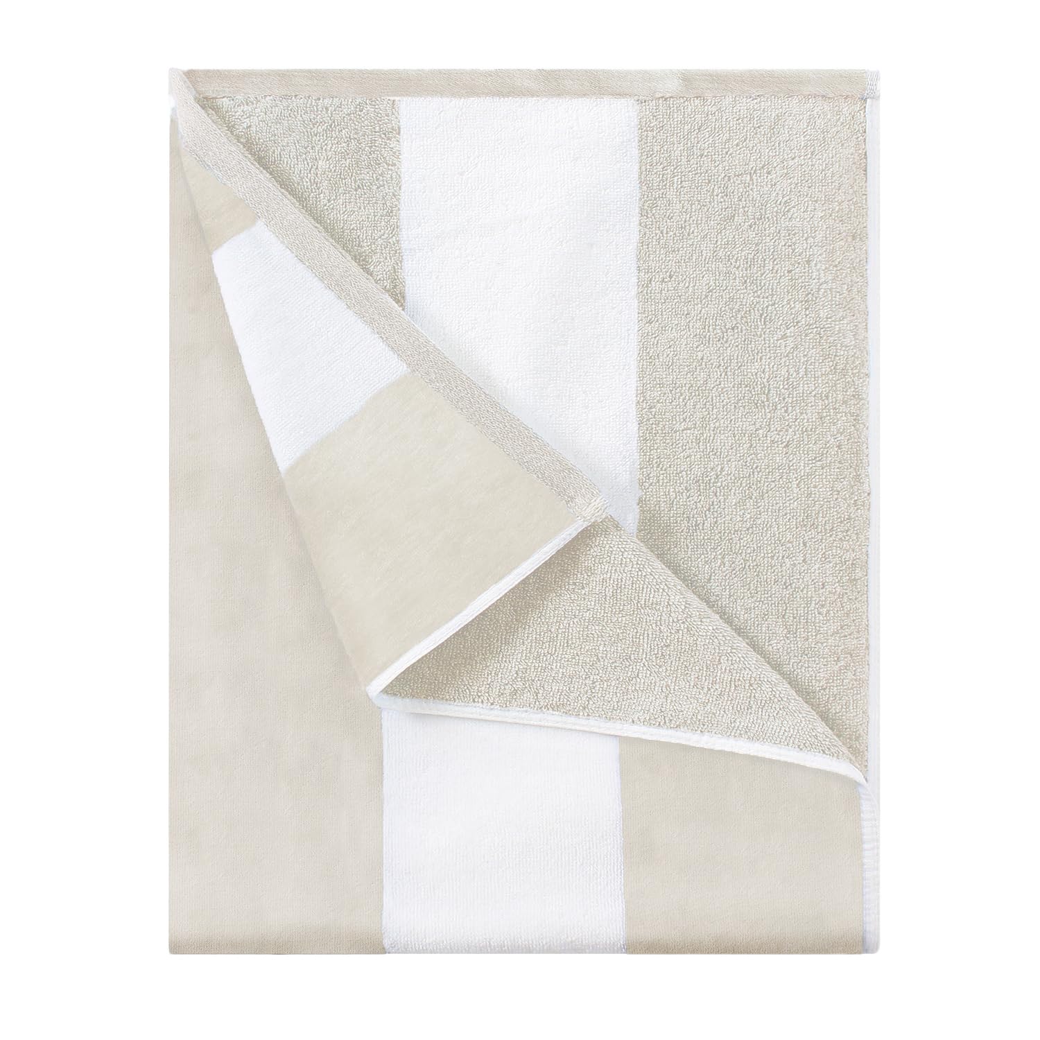 HENBAYFluffy Oversized Beach Towel - Plush Thick Large 70 x 35 Inch Cotton Pool Towel, Chiffon Striped Quick Dry Swimming Cabana Towel