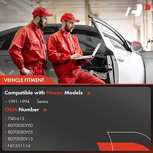 Miniatura 2 de A-Premium Elevalunas manual compatible con Nissan Sentra 1991 1992 1993 1994 Sedán, delantero derecho del lado del pasajero