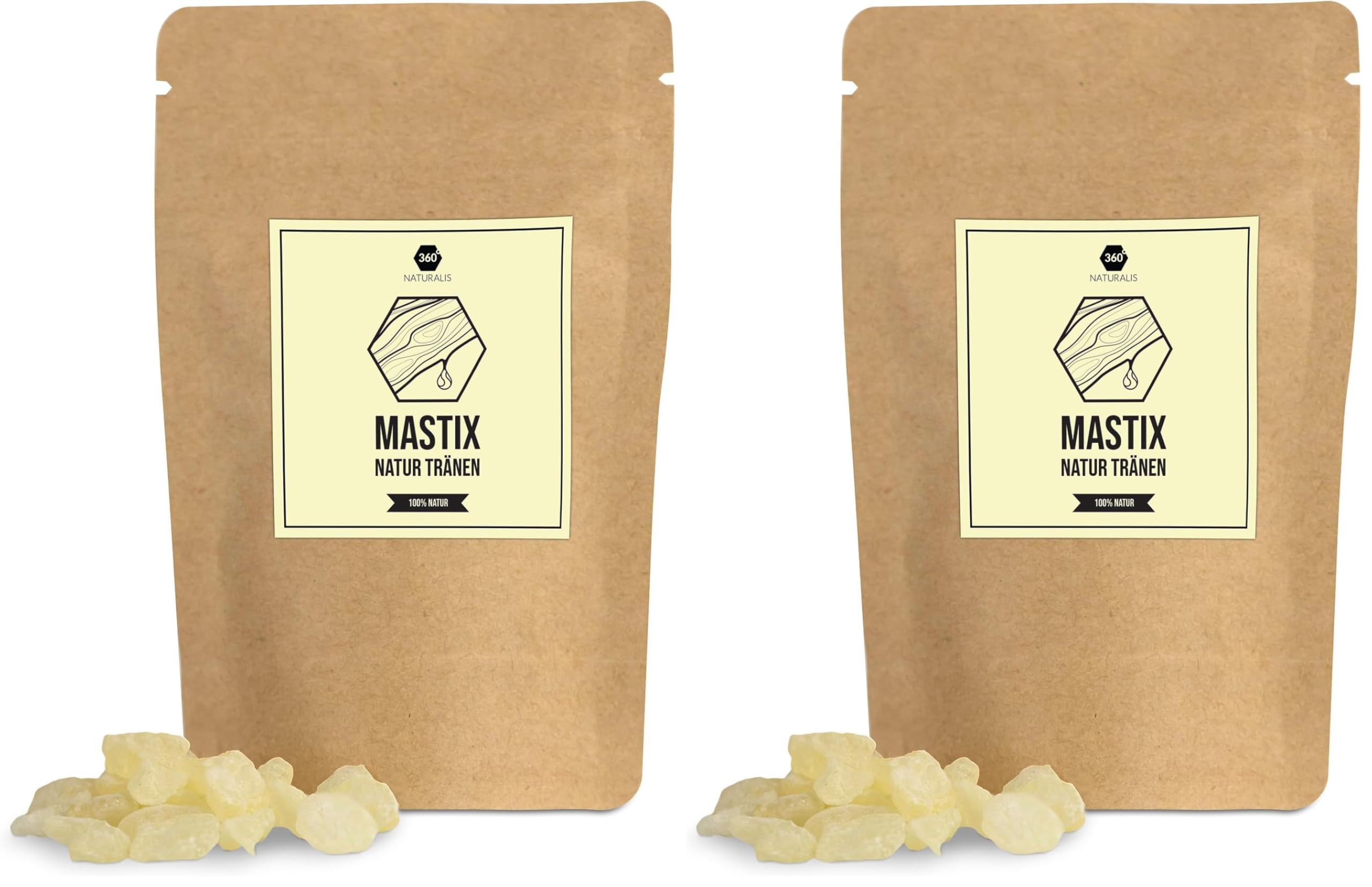 Natur Chios Mastix - Medium Tears - 50g - Natur Kaugummi (Packung mit 2)