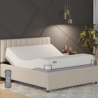 The Sleep Company Elev8 Smart Recliner Bed | Bed Base with Italia Beige Frame | Premium Smart Adjustable Bed | in-Built Massage Mode & Zero Gravity Sleep Mode | Queen Size, Metal, Polishedsteel