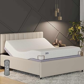 The Sleep Company Elev8 Smart Recliner Bed | Bed Base with Italia Beige Frame | Premium Smart Adjustable Bed | in-Built Massage Mode & Zero Gravity Sleep Mode | Queen Size
