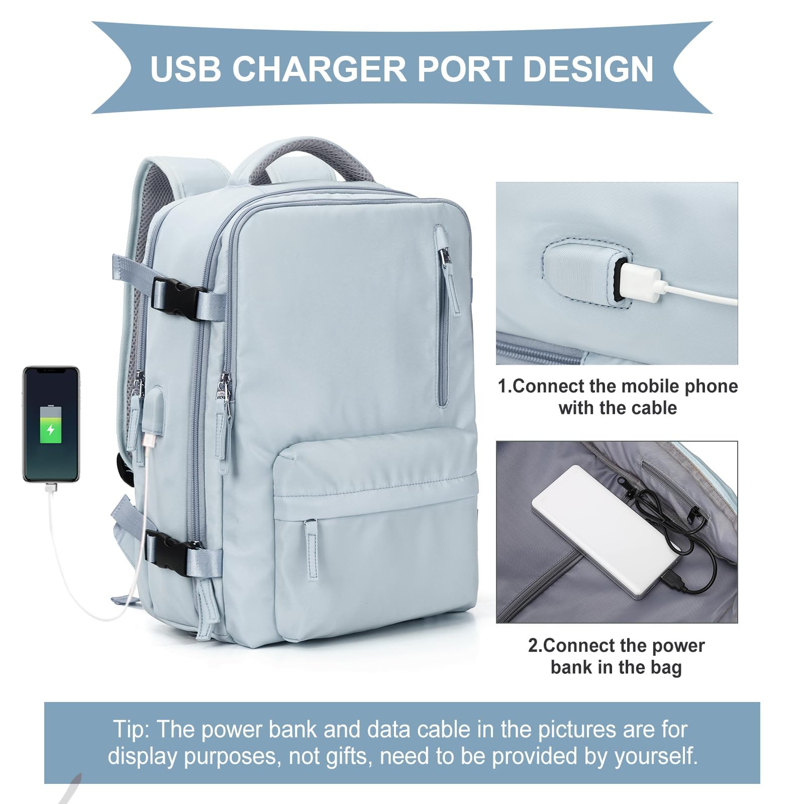 SZLX Borse da Cabina per Easyjet 45x36x20 Zaino da Viaggio Donna Ryanair 40x20x25 Bagaglio a Mano con porta usb zaino da viaggio aereo bagaglio a mano zaino per laptop Casual Daypack