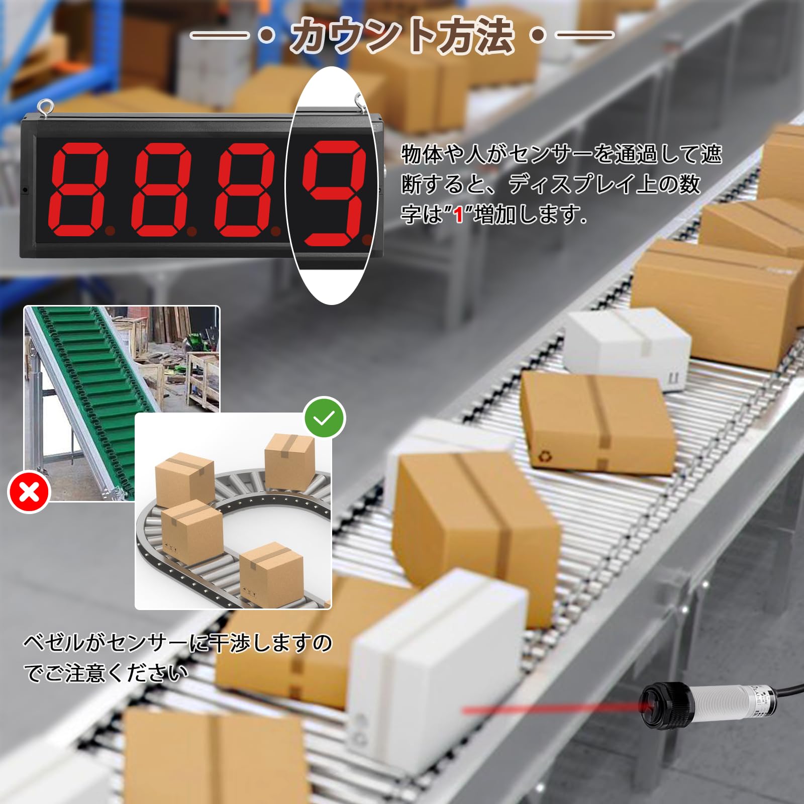 Amazon | JIAWANSHUN デジタルカウンター LED自動カウンター 110-240V