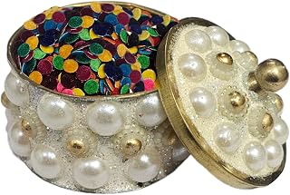 KULIA® Multicolor Bindi Round Bindi Dots Indian Ethnic Women Bindi Large Size Forehead Sticker Wedding Tikka Handcrafted Decorative Sindoor Box Indian Pooja Hindu Gifts