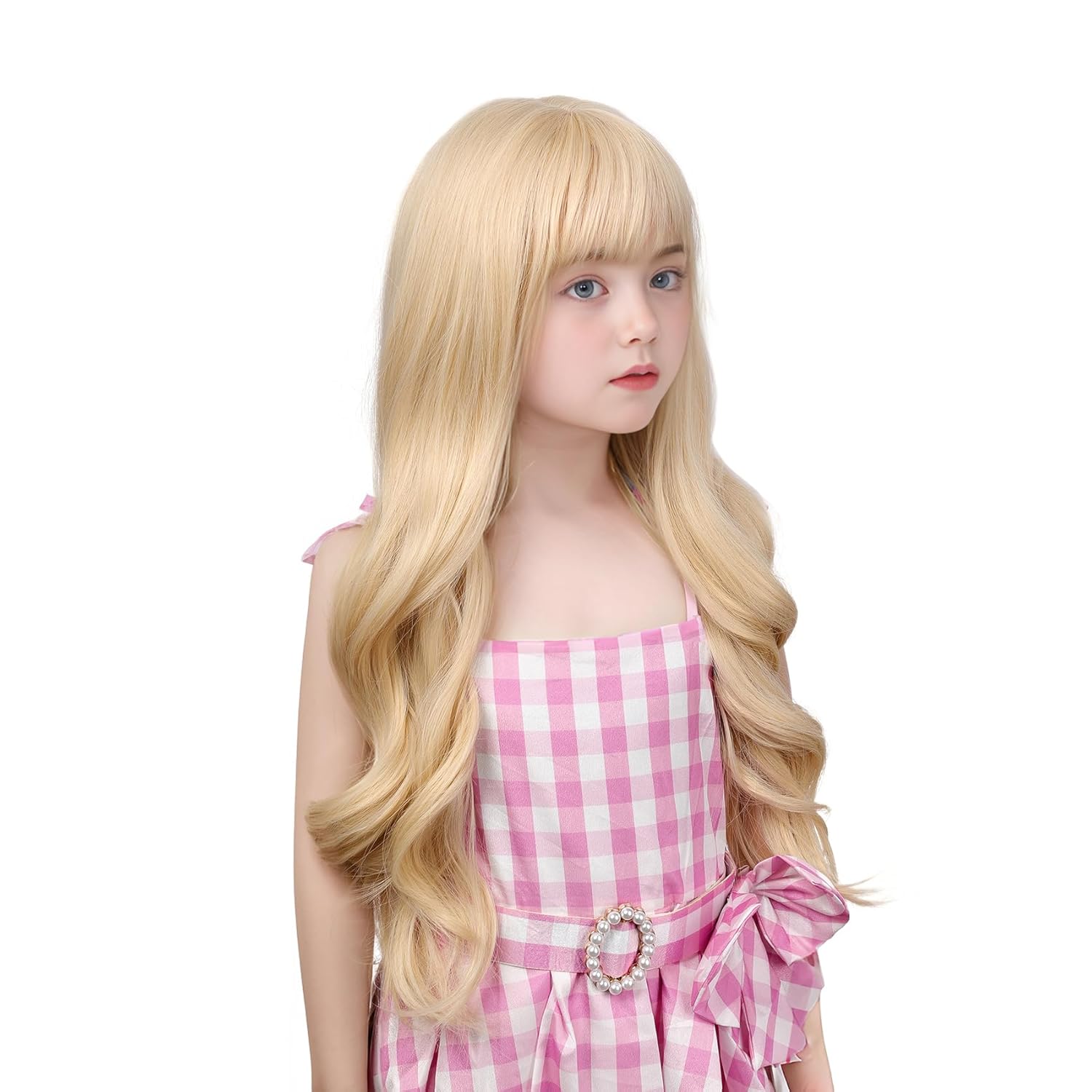 Blonde Wig For Kids Girls Long Wavy Blonde Wig With Bangs Halloween costumes Wigs For Kids
