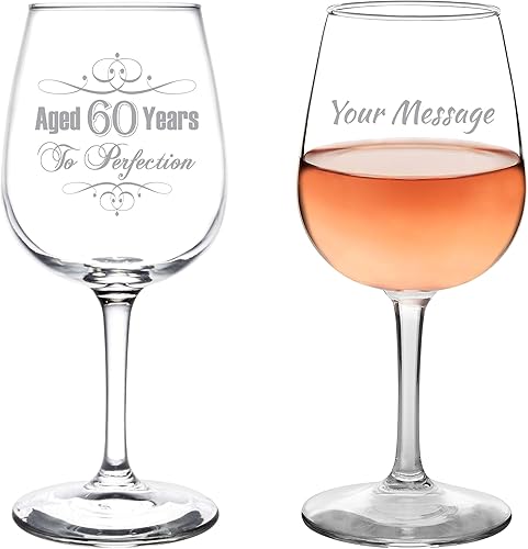 Personalizado y personalizado (60) Envejecido a la perfección Elegante y vintage celebración de cumpleaños inspirada en la copa de catador de vinos