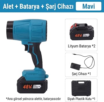 Mucosan 48V Kablosuz Hava Üfleyici Çift Batarya 18.000mAh