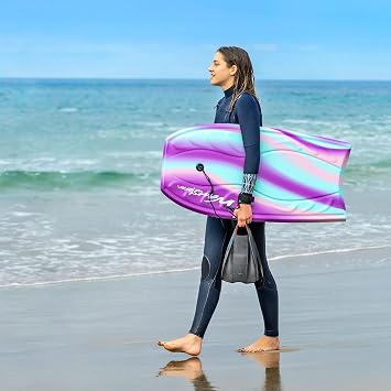 Wavestorm 40 2-Pack Bodyboards with Contour Deck, Slick Bottom, and Wrist Leashes