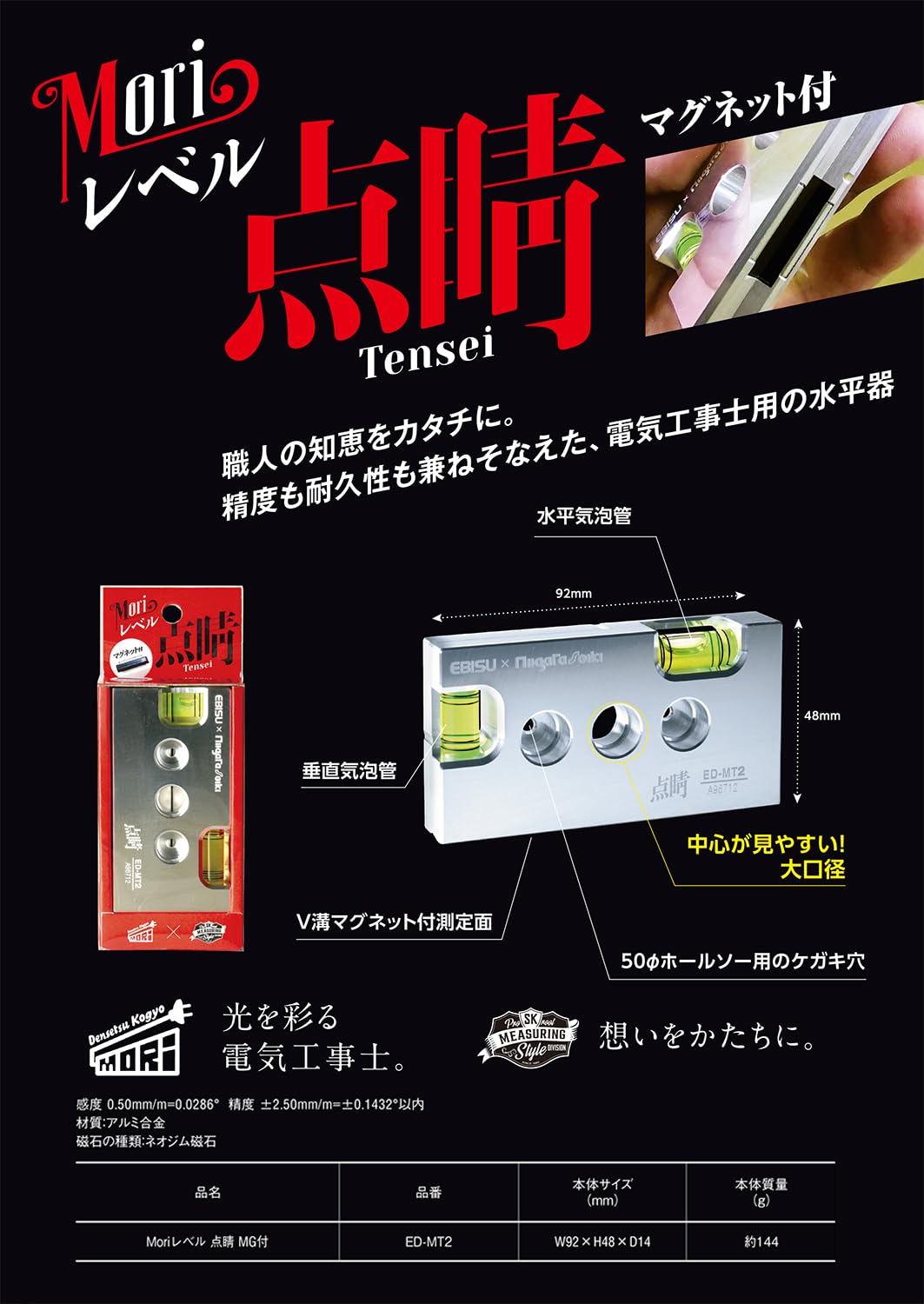 Amazon | 新潟精機(Niigataseiki) Moriレベル 点睛 MG付 電気工事士用