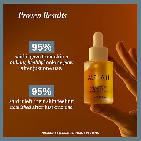 Alpha-H Golden Haze Face Oil - Hydrating Glow Booster for Dry Skin (25ml)