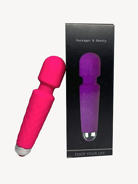 JUPAS Mini Wand Personal Massager for Back, Legs, Neck Powerful, Cordless, Waterproof, Wireless with 20 Magic Vibration Modes Compact and USB Rechargeable,Multicolour(XX0817-3)