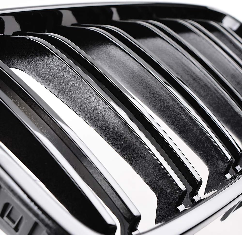 Astra Depot Dual Line Kidney Grille Compatible with 2014-2020 BMW F32 F33 F36 4-Series F82 F83 M4 F80 M3 (Glossy Black)