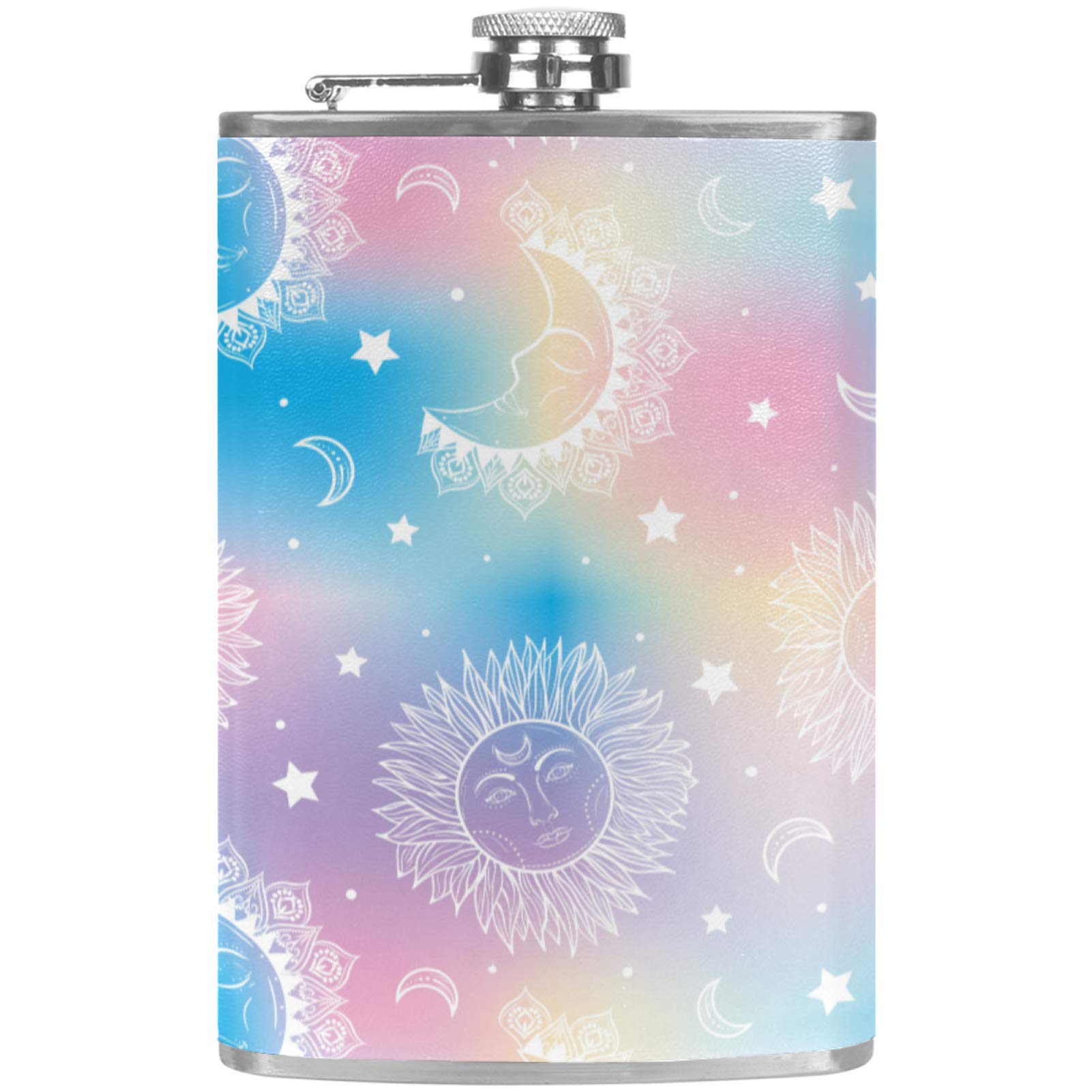 Flasque en cuir anti-fuite galaxie lune pour éliminer le gaspillage de whisky