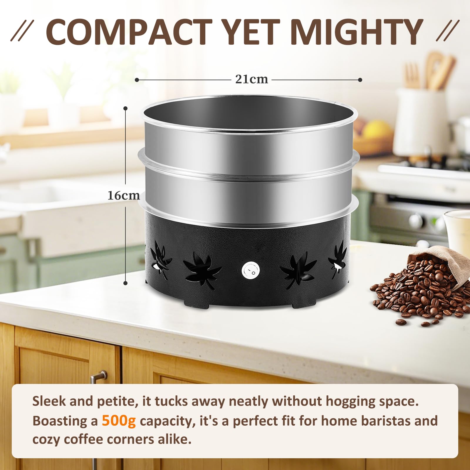 YUCHENGTECH 500g Enfriador de Granos de Café con 2 Tamices para Enfriar Rápidamente los Granos de Café y Retirar la Cáscara de los Granos 220V