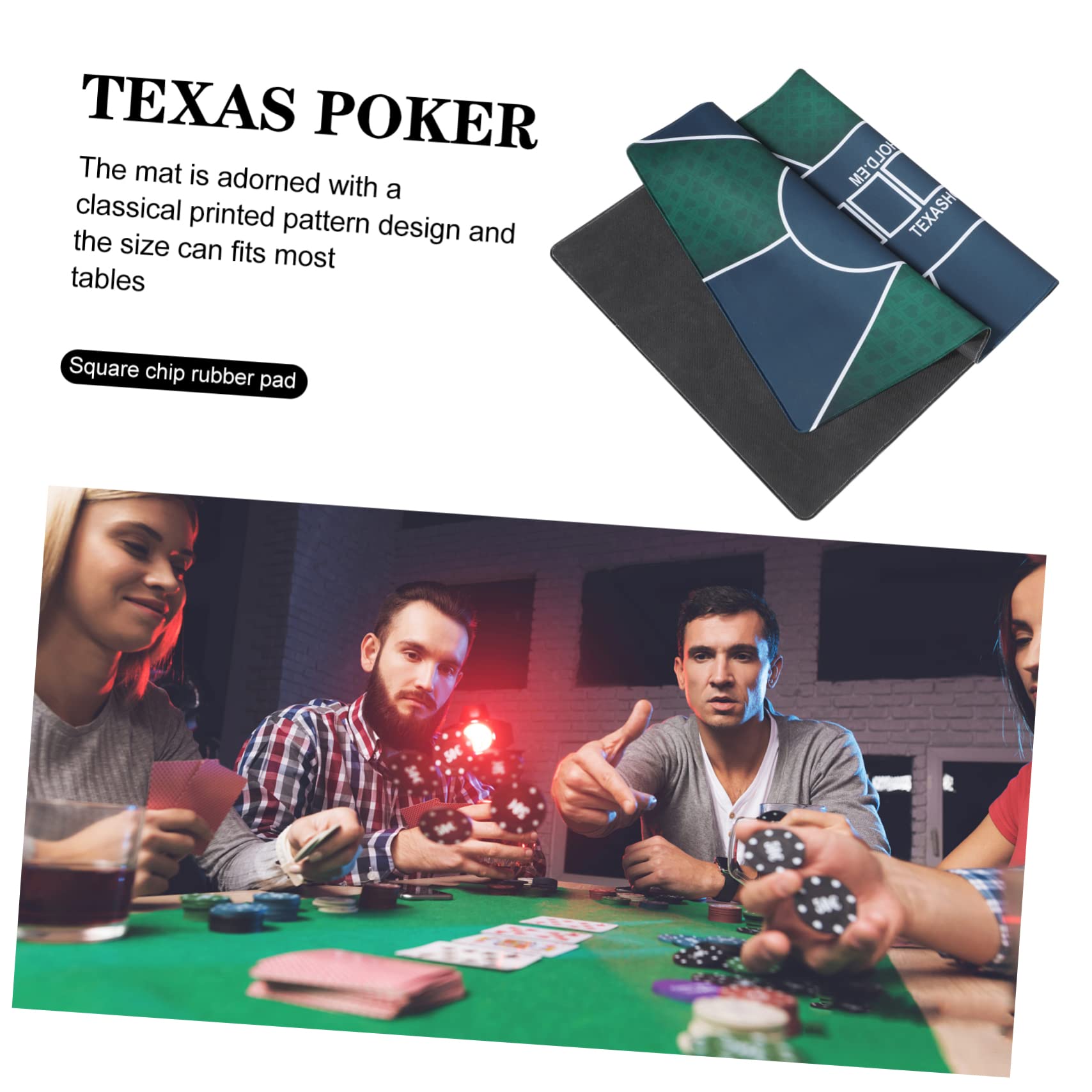 TOPBATHY Tappetino per Poker Resistente Antiscivolo Copertura per Tavolo da Gioco Materiale in Gomma