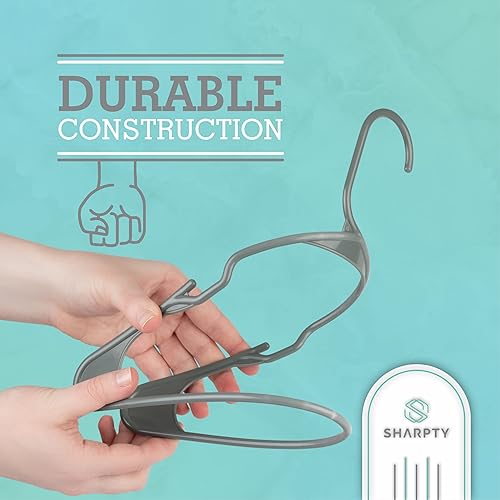 Miniatura 3 de Sharpty Perchas de plástico para ropa, armario, abrigos y camisas, con muescas, duraderas, gruesas, resistentes y ahorran espacio, para uso diario