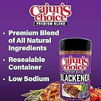 Vista 4 de Cajun Choice - Condimento ennegrecido de 10 onzas (paquete de 1) – Uso para asar o cocinar pescado, pollo, cerdo, bistec, verduras, hamburguesas