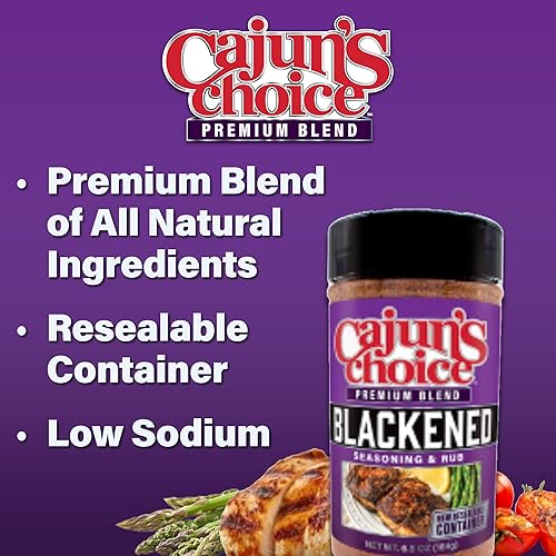 Miniatura 4 de Cajun Choice - Condimento ennegrecido de 10 onzas (paquete de 1)  Uso para asar o cocinar pescado, pollo, cerdo, bistec, verduras, hamburguesas,