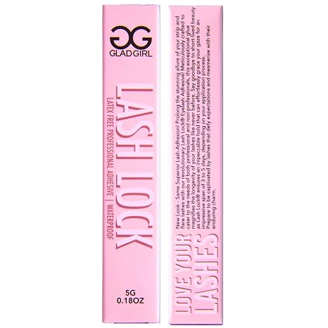 GladGirl Clear Latex-Free Lash Lock Strip Lash Adhesive Best Lash Glue with The Longest Hold Professional-Grade Easy to Apply Remove - Clear