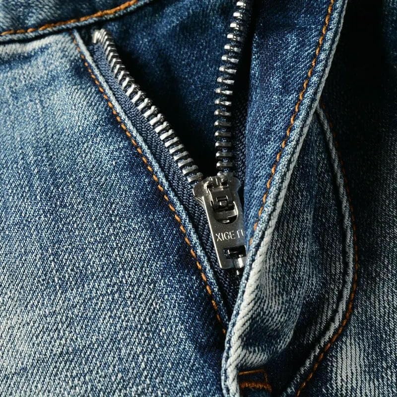 Street Designer Mens Jeans Retro Blue Stretch Slim Fit Patched Ripped Jeans Men Painted Vintage Denim Pants ​​Trousers4