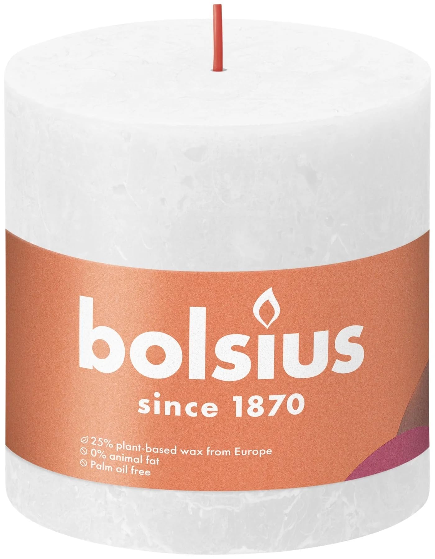BOLSIUS Cloudy White Rustic Shine Pillar Candle 10cm x 10cm