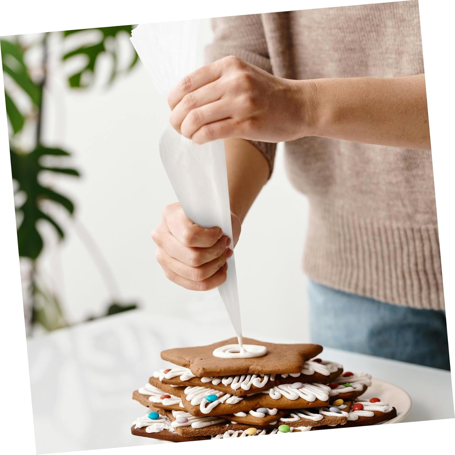 100pcs Large Baking Bags Disposable Piping Bags Extra Large for Cookie Decorating Cake Decorating Supplies Pastry and Tips