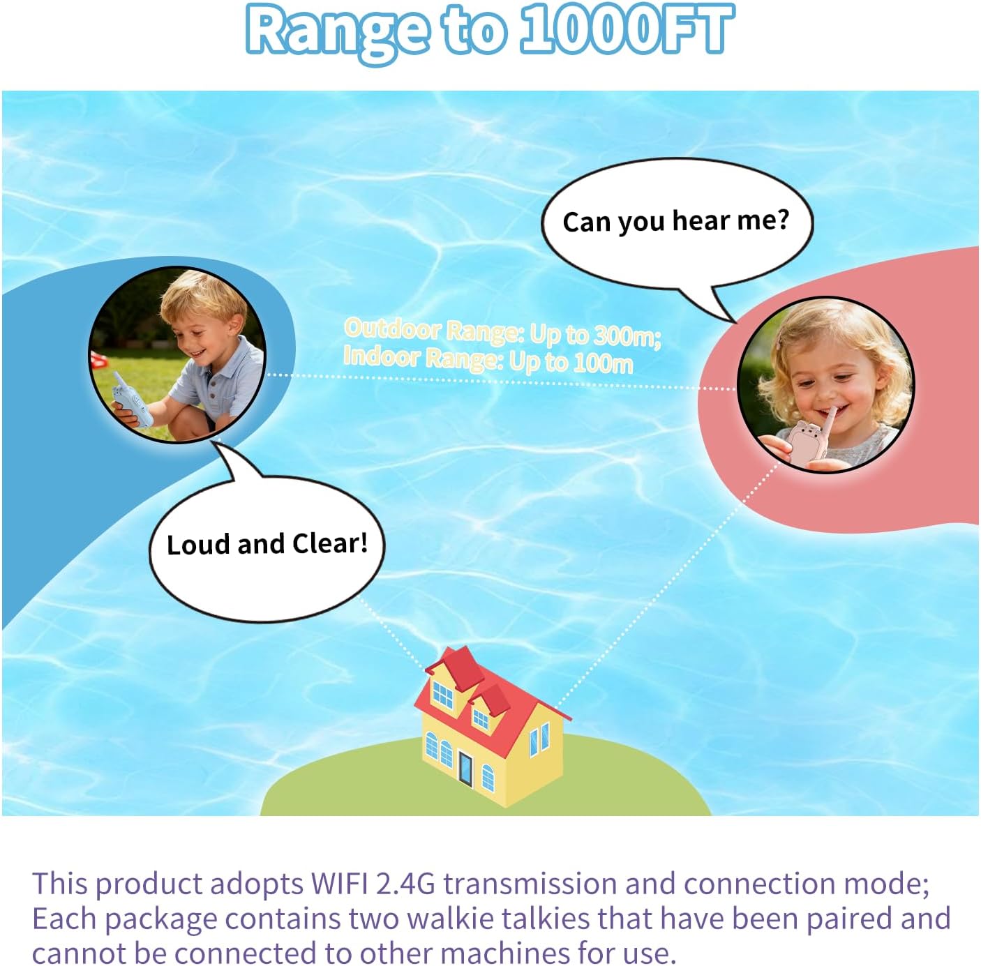 Video Walkie Talkies for Kids, 2 Pack Long Range Walkie Talkies with Camera & Voice Changer for Boys Girls Ages 3-12, Ideal for Family Games, Outside, Camping, Hiking,Christmas Birthday Gifts