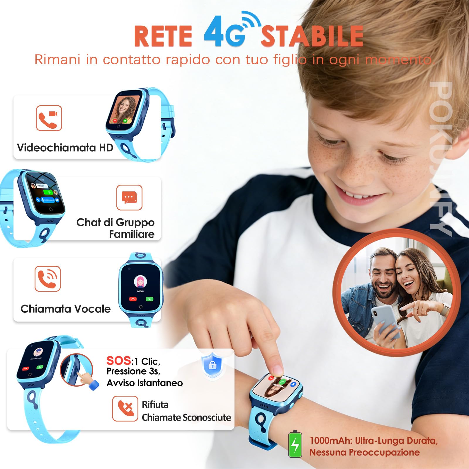 4G Smartwatch Bambini per Bambino Bambina - GPS Localizzatore