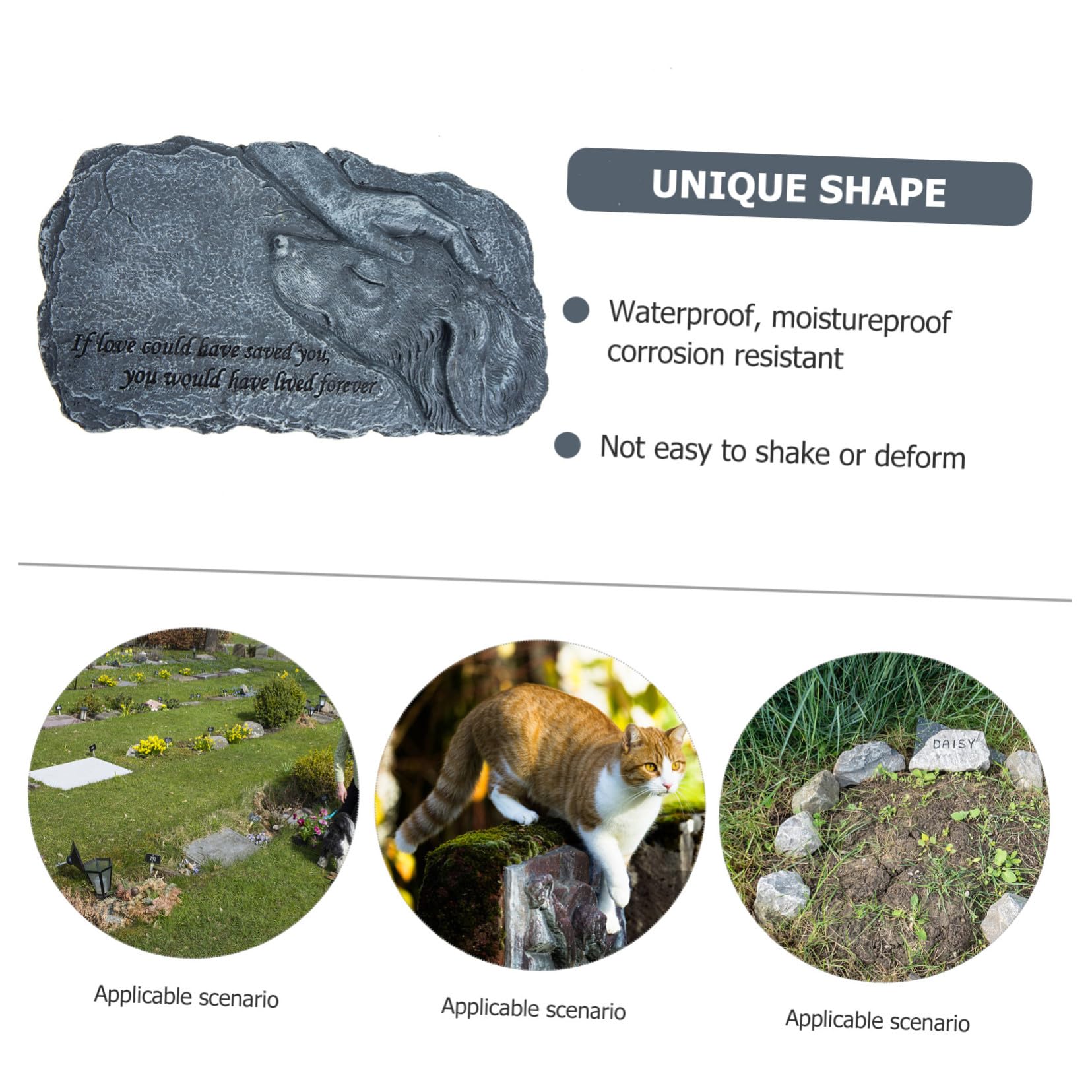 BESTonZON Statua Commemorativa per Pet in Resina per Tomba e Giardino
