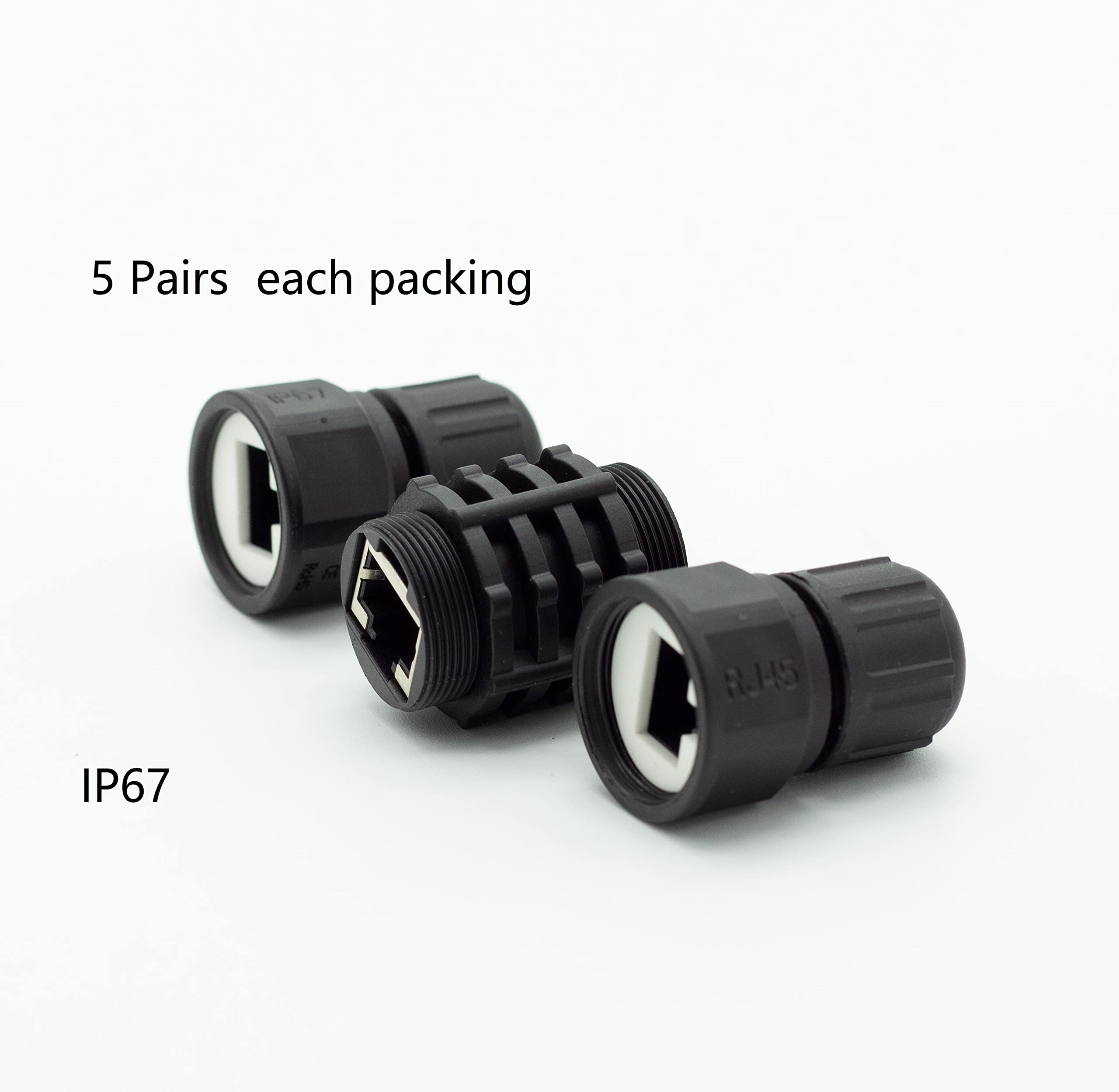 Lot de 5 connecteurs RJ45 étanches CAT6/CAT5E/CAT5 - Connecteur de câble LAN Ethernet - Connecteur de câble LAN Ethernet à double tête - Adaptateur femelle vers femelle