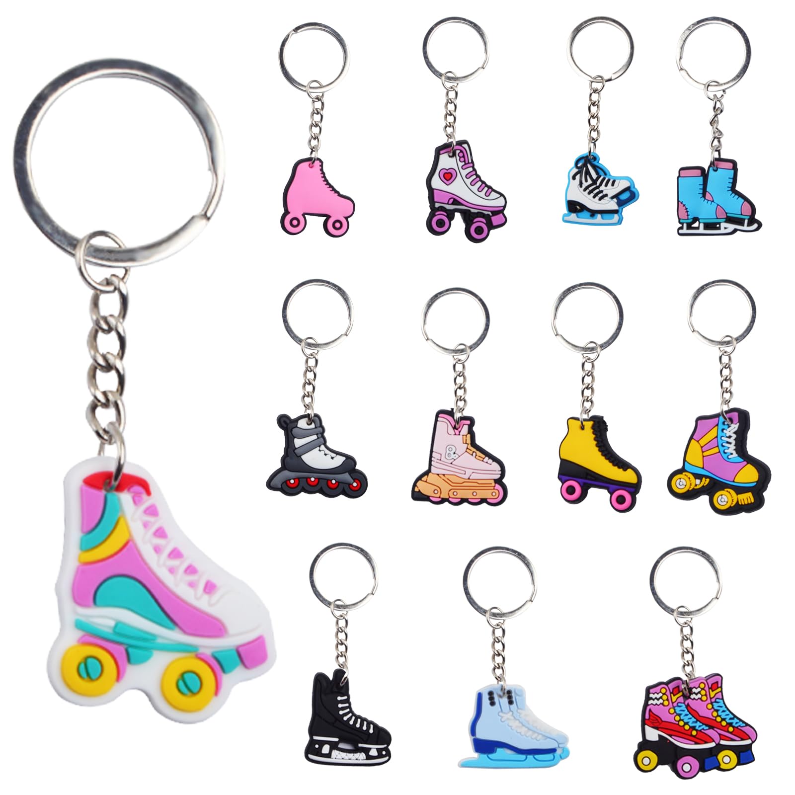 AGNURCADE 12pcs Roller Skate Keychains Keyring ...