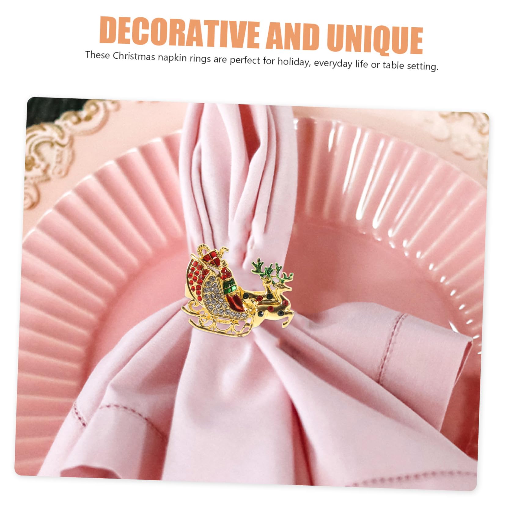 Alipis 2 Sätze Teiliges Weihnachts Napkin Ringe Mit Elch Design Serviettenhalter Für Festliche Tischdekoration Für Weihnachten Hochzeiten Und Partys 6 Stück * 2