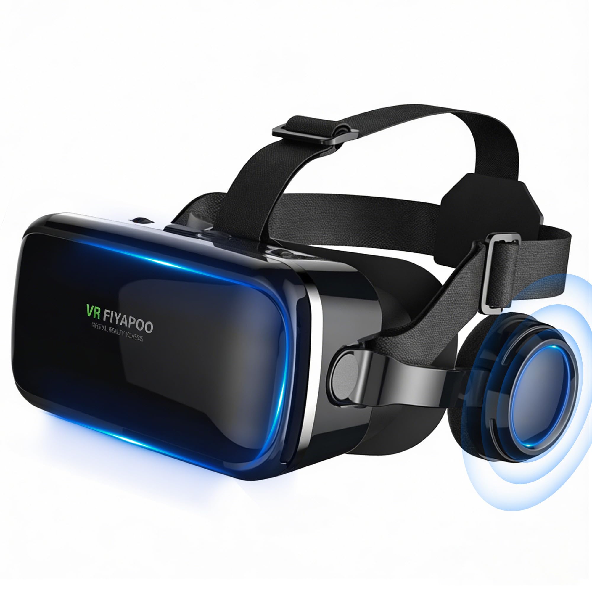 Occhiali VR per cellulare con cuffie HiFi, occhiali 3D per realtà virtuale per film e giochi, compatibile con smartphone Android e iPhone da 4,7 a 6,7 pollici