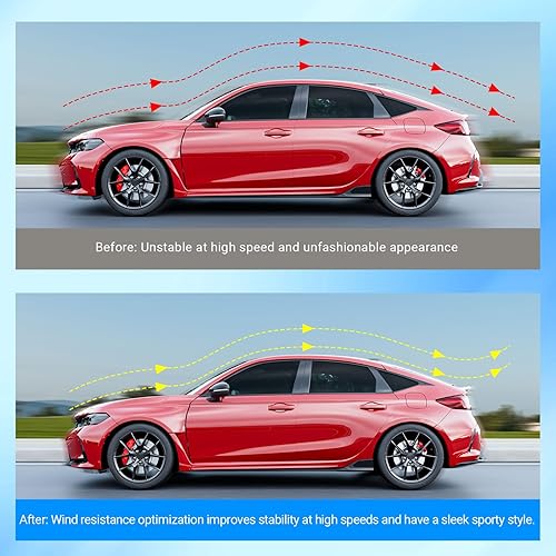 Miniatura 3 de Alerón compatible con Honda Civic Hatchback 2022-2026, alerón de cajuela trasera con borde ABS de repuesto para accesorios de Honda Civic 2022 2023
