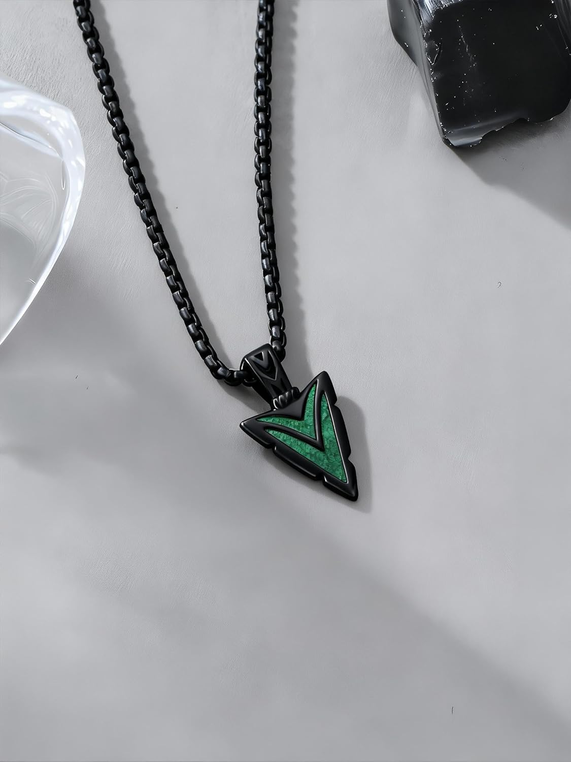 Arrowhead Necklace for Men 925 Sterling Silver Turquoise Abalone Opal Malachite Jewelry Gifts for Men Women - Image 4