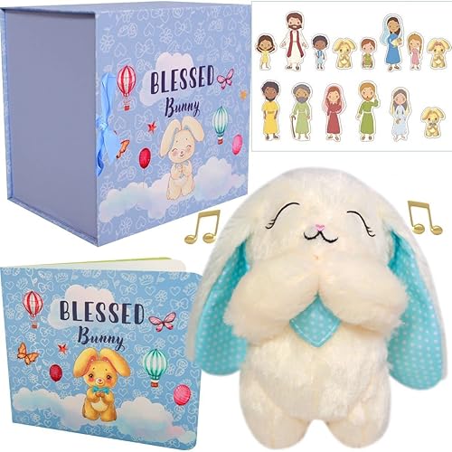 Regalos de bautismo para niños juego de regalo de bautizo y dedicación para bebés recién nacidos y pequeños 4 piezas de juguete de peluche musical