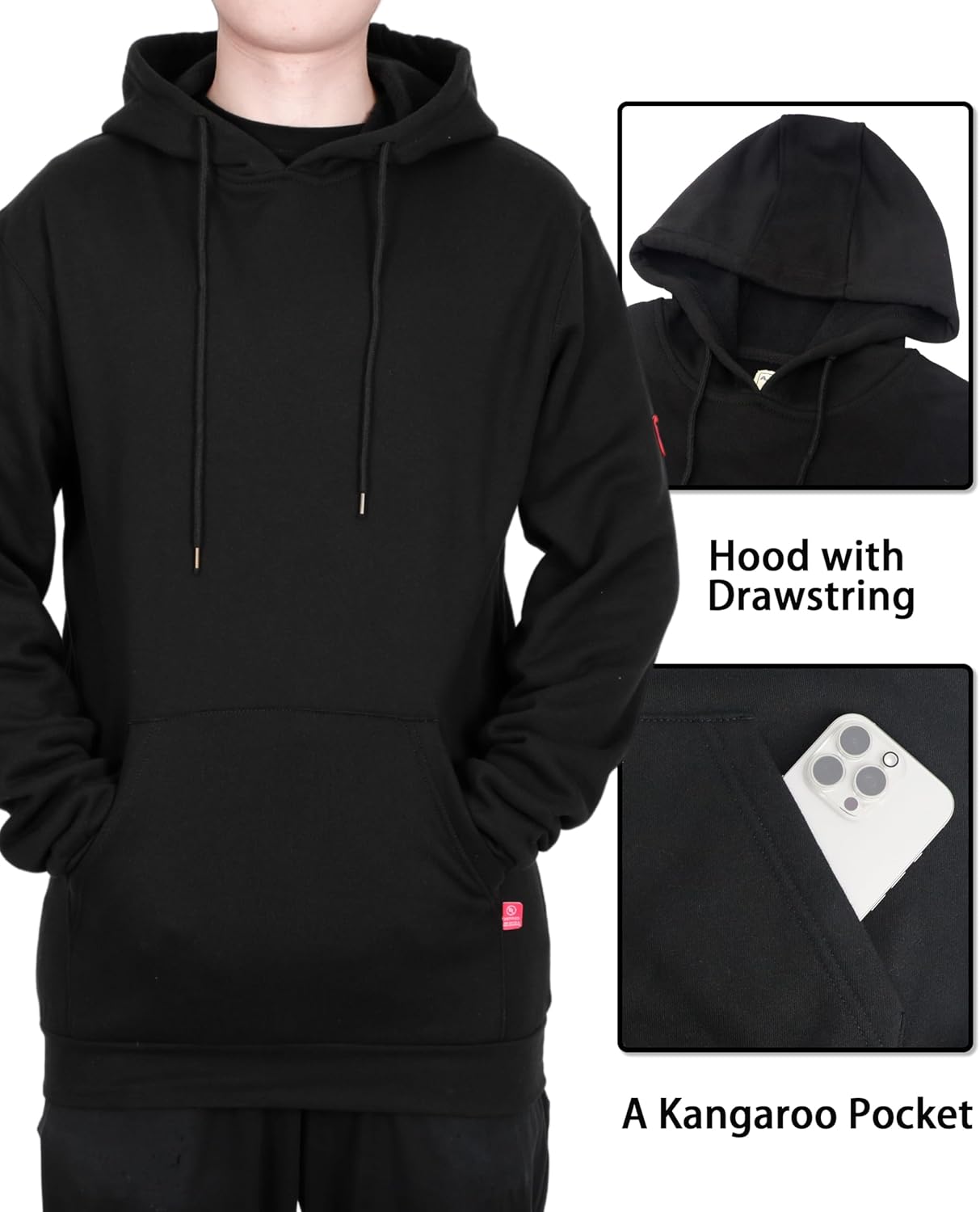 TICOMELA FR Hoodies Pullover 10.5oz Cottoon Fleece Flame Resistant Hooded Sweatshirts - Image 3