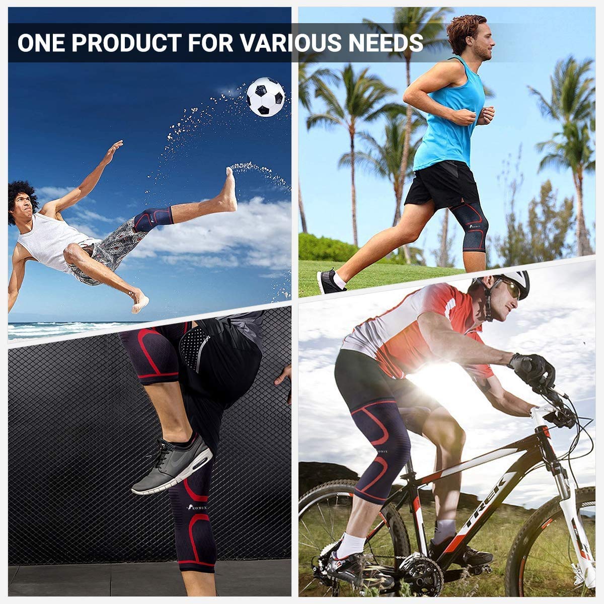 ROMIX Knee Support for Men Women Adjustable Compression Knee Brace for Arthritis and Meniscus Tear Neoprene Open Patella Gel Pad - Image 5