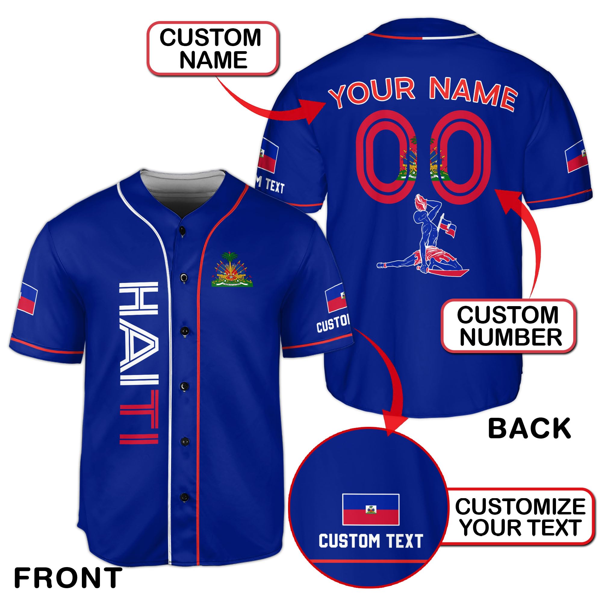 CHIARA CONTI11 Personalized Haiti Baseball Jersey Men, Haiti Jersey Men, Haiti Soccer Jersey, Haiti Jersey Baseball