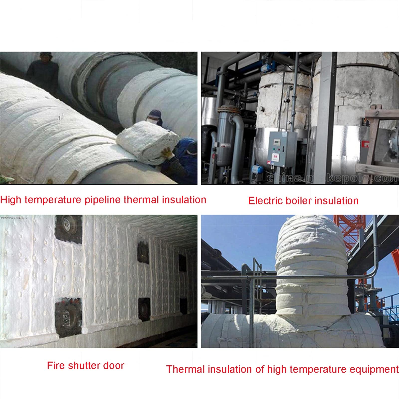 Manta de fibra de cerámica con aislamiento de fuego de alta temperatura de 1000 °C para estufas, hornos, ladrillos refractarios, calderas, hornos de herrería, hornos de pizza
