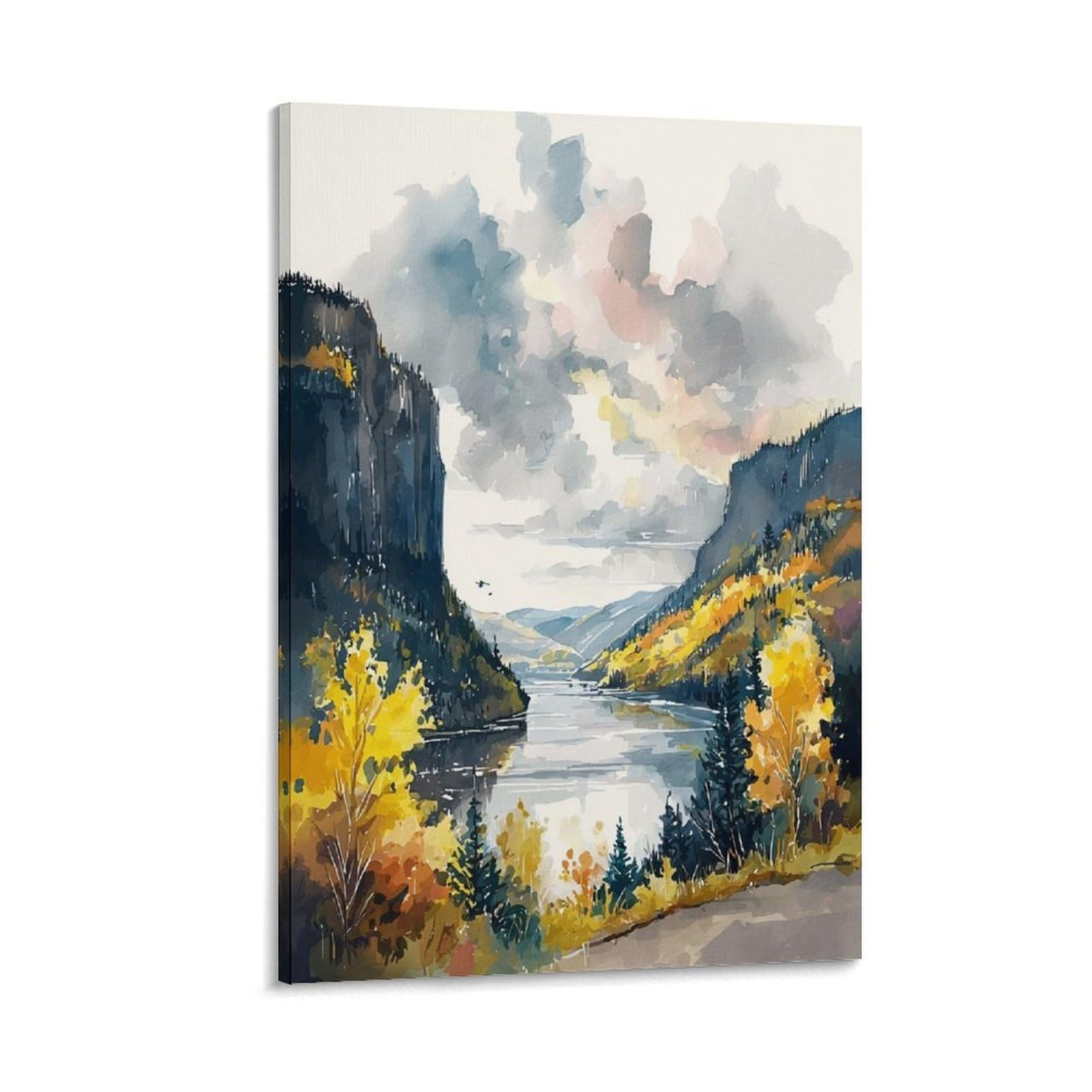 XWYMXZ Finger Lakes Watercolor Print Poster 20x30inch(50x75cm) Vintage Watercolor Canvas Art