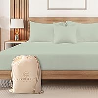 Vista 10 de Good Sleep Bedding Sábana bajera ajustable individual XL, sábanas extralargas de 1000 hilos, suave y transpirable con bolsillo profundo de 16