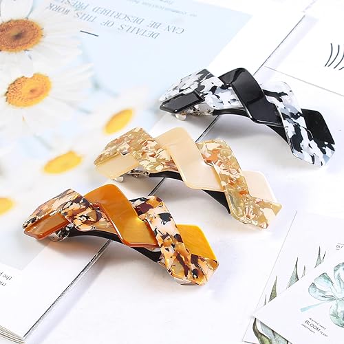 Miniatura 1 de 3 pasadores para mujer, horquillas francesas grandes, cierres retro para accesorios de cabello grueso (mahua5)