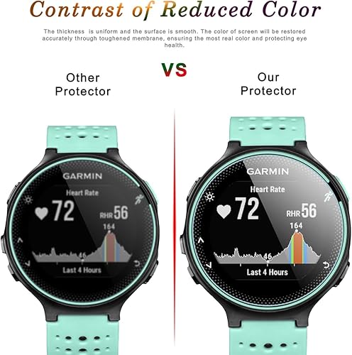 Miniatura 5 de Paquete de 4 protectores de pantalla de vidrio templado para Garmin Forerunner 220/225/230/235/620/630, dureza 2.5D 9H, película protectora de