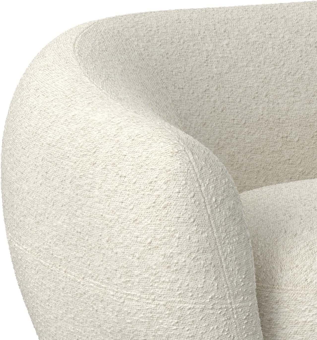 SIMPLIHOME Sherri 69-inch Wide Sofa in Vanilla Cream Boucle Performance Fabric, Compact Loveseat for Living Room with Curved Silhouette, Plush Cushions, Solid Wood Frame, Contemporary Style