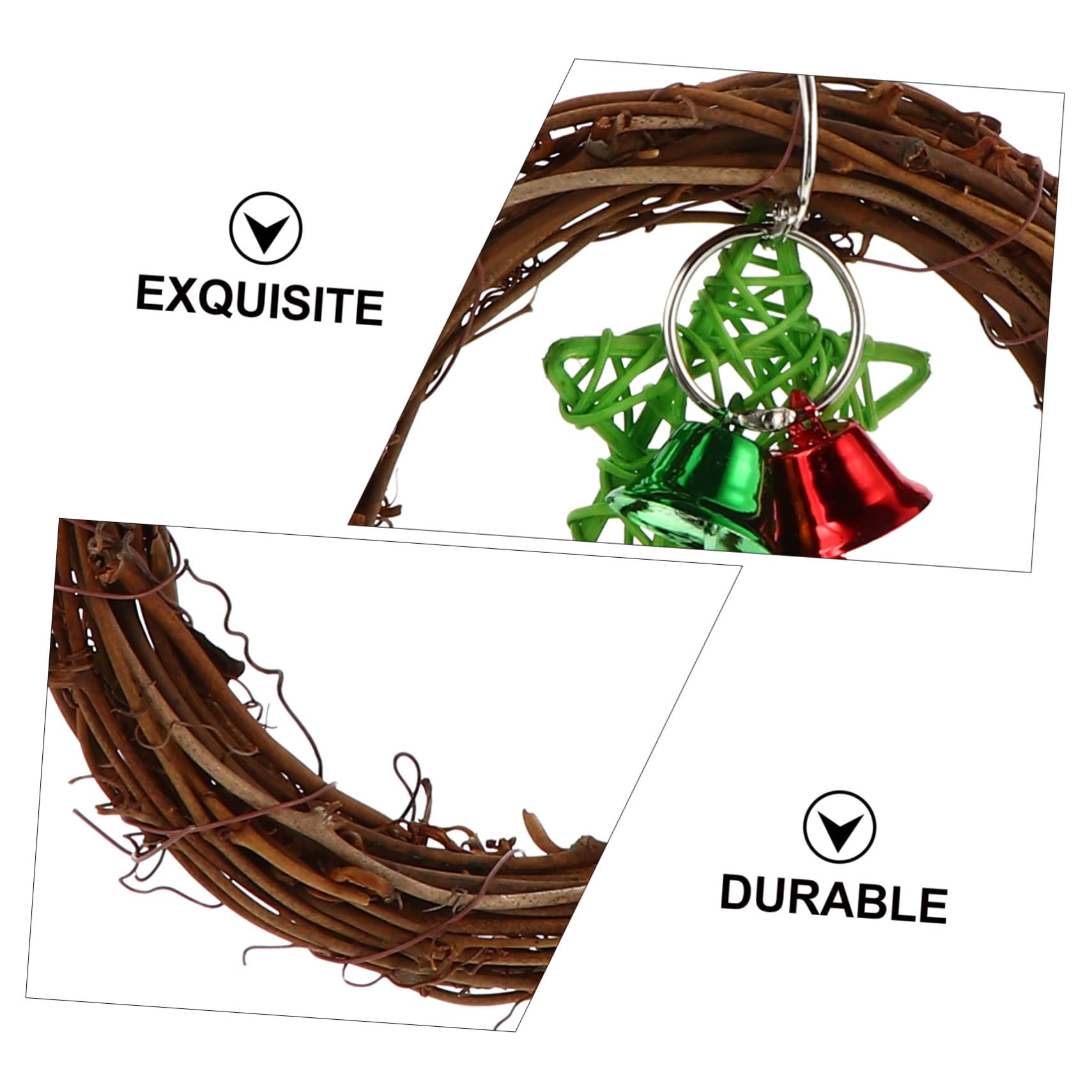 DOITOOL 3pièces Jouet à Mâcher Rotin pour Perroquet Balancoire Rotin Naturel Accessoire De Décoration Murale pour Oiseaux pour Perruches Et Petits Perroquets