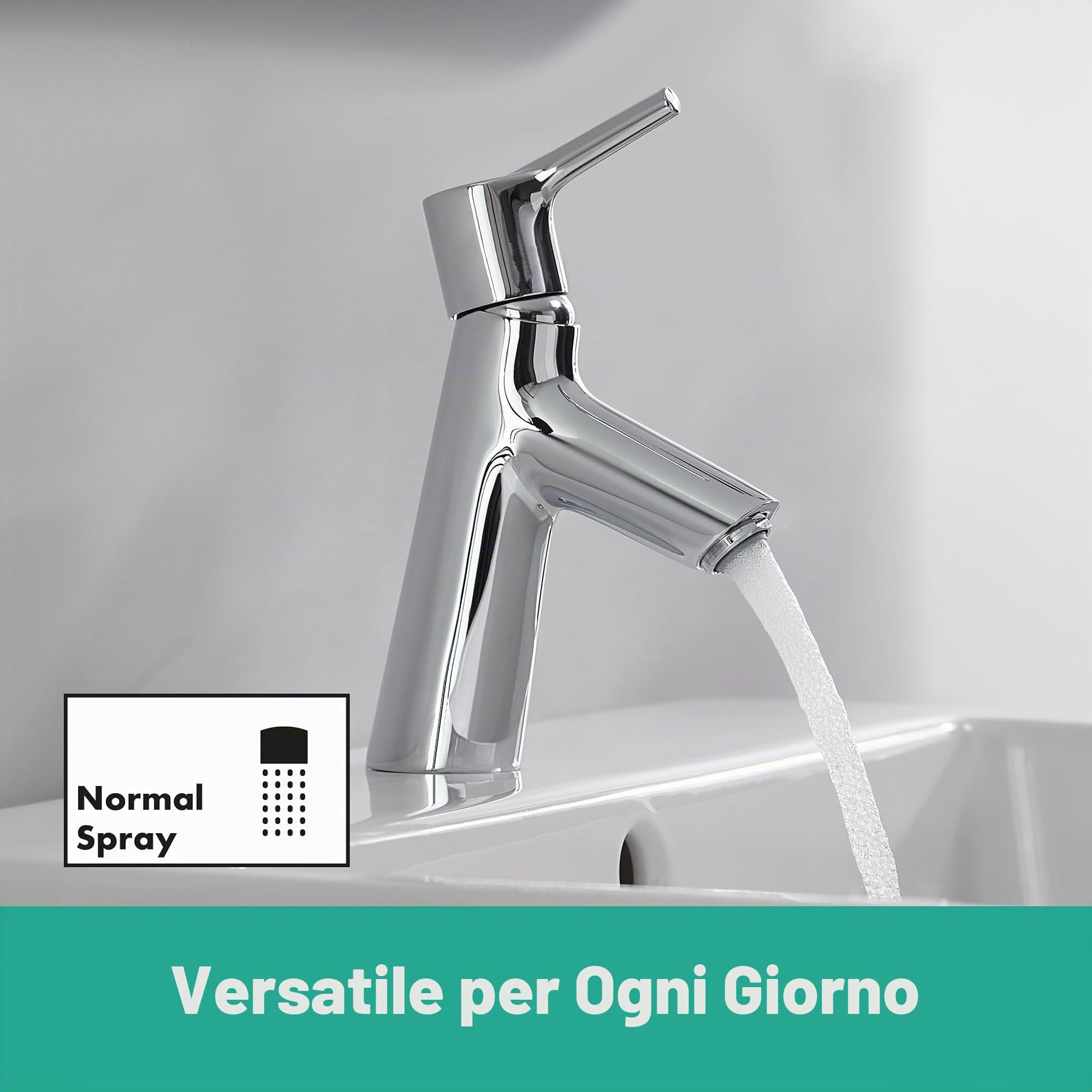 hansgrohe Talis S Miscelatore monocomando lavabo 80 con push-open, cromo, 72011000
