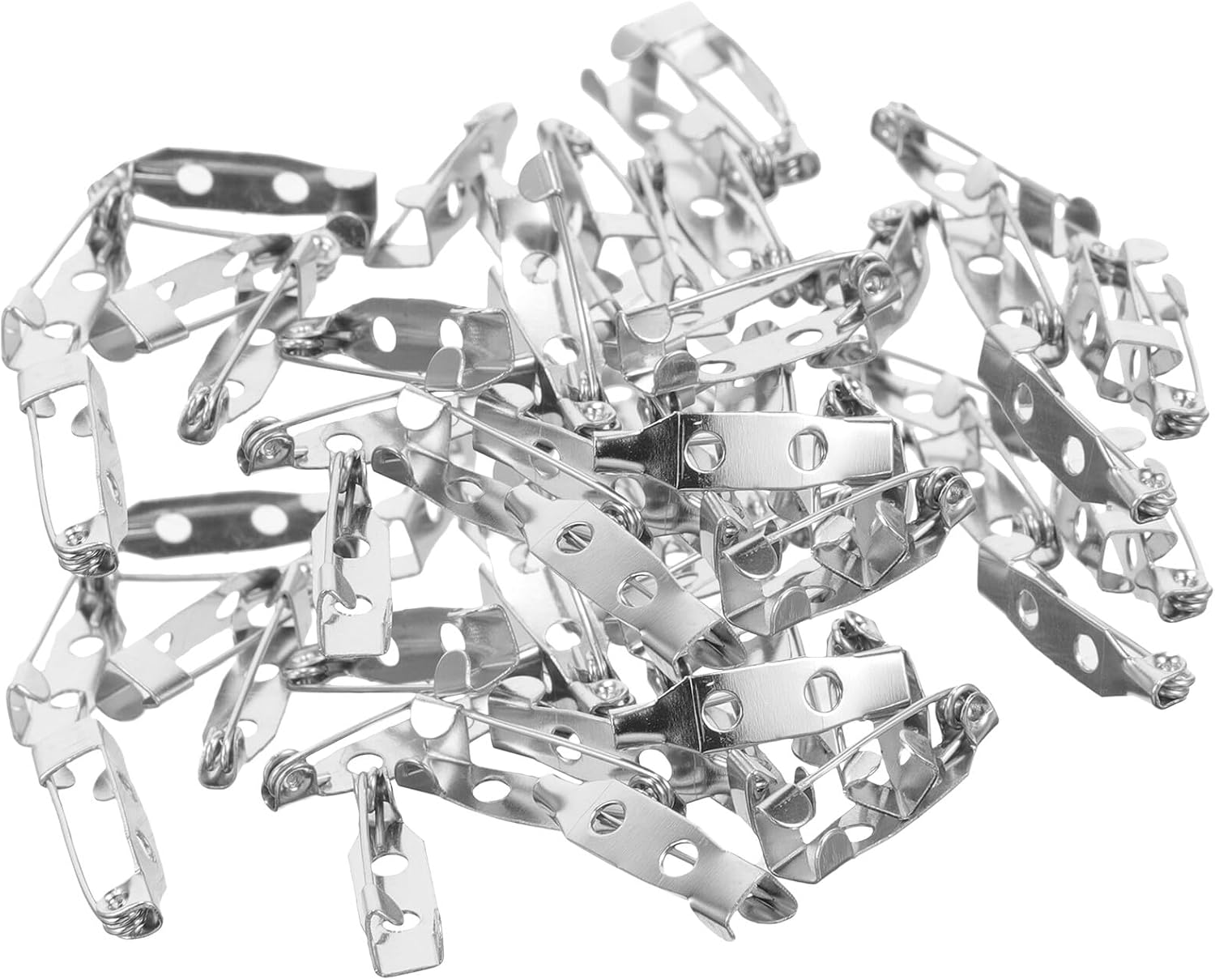 100pcs Metal Brooch Pin Backs DIY Craft Bar Pins Clothing Fixing Safety Clasps for Jewelry Making and Handmade Accessories