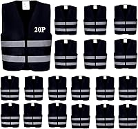 Vista 16 de Chalecos de seguridad, paquete de 10 – Chaleco de trabajo reflectante amarillo de alta visibilidad, construcción ANSI Clase 2 para hombres, mujeres